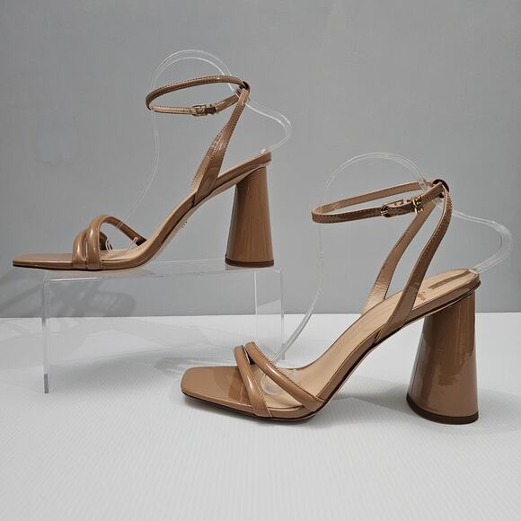 NEW Sam Edelman Kia Block Heel Strappy Sandal Rosa Blush Patent Size 10.5 - Picture 2 of 12